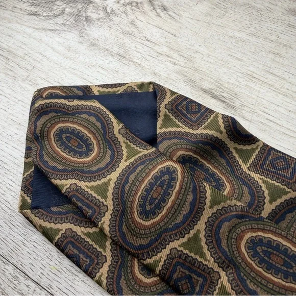 Brooks Brothers Makers USA Geometric Shapes Silk Neck Tie Woven Vintage
